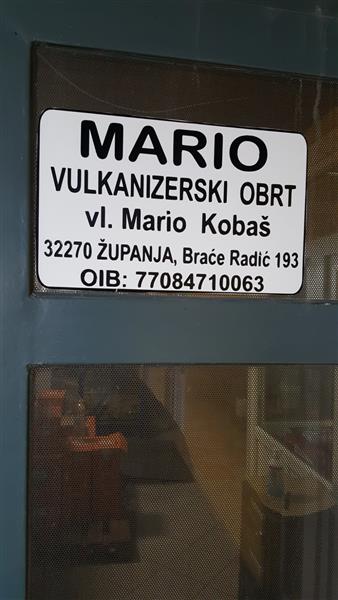 Vulkanizerski obrt Mario Kobaš nalazi se u Županji