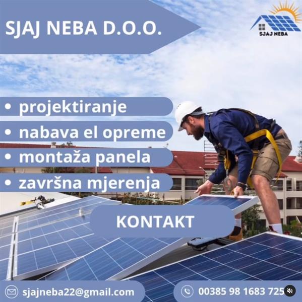 SJAJ NEBA d.o.o. izrada projekata za solarne elektrane i montažu solarnih panela